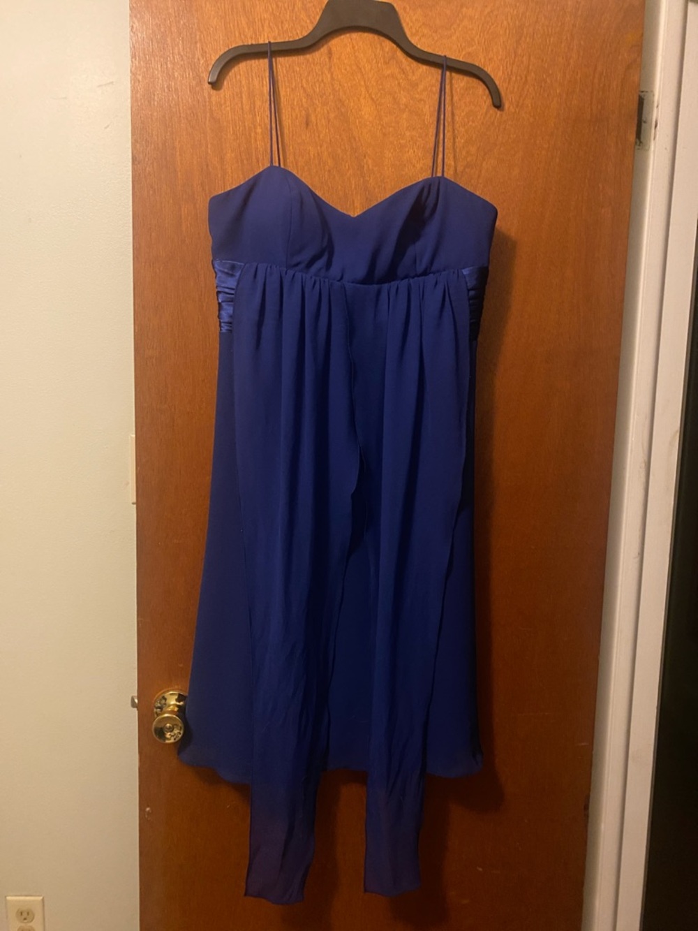 S.L. Fashions. Royal Blue Spaghetti Strap Dress. Size 14